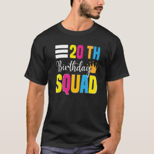 Camiseta 20 Happy Birthday Squad Party Bday Family Group