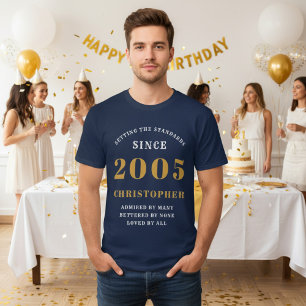 Camiseta 20 Personalizado Aniversário de 2005 Adicionar Nom