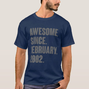 Camiseta 20 Year Old Gifts - Awesome Since February 2002 20