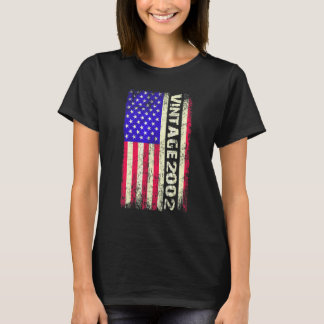 Camiseta 20 Year Old Vintage 2002 American Flag 20th Birth