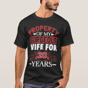 Camiseta 20th Wedding Anniversary Gift for Husband 20 Years