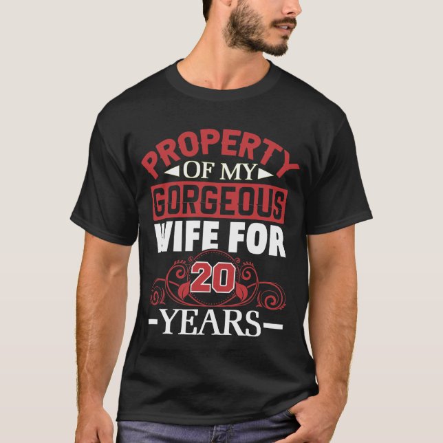 Camiseta 20th Wedding Anniversary Gift for Husband 20 Years (Frente)