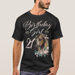 Camiseta 21º Aniversário Rapariga Cavalo Com Mais De 21 Ano