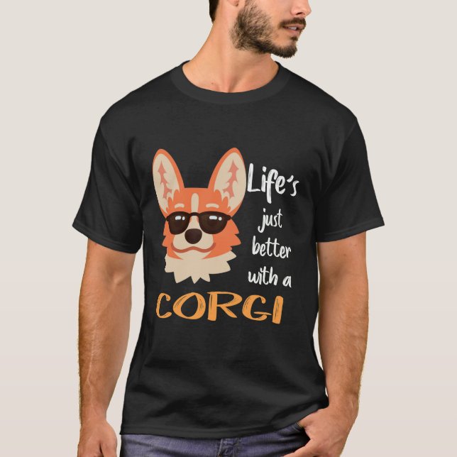 Camiseta 217 A vida é melhor com um Corgi (Frente)