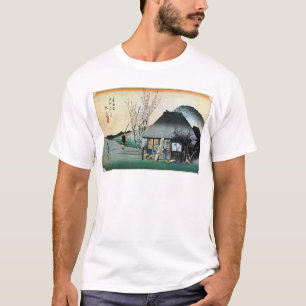 Camiseta 21. 丸 子 宿, 広 Maruko-juku, Hiroshige, Ukiyo-e