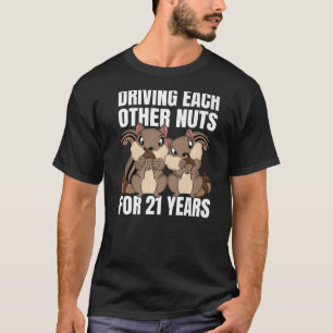 Camiseta 21 Aniversário De Casamento De ruas Que Conduzem U