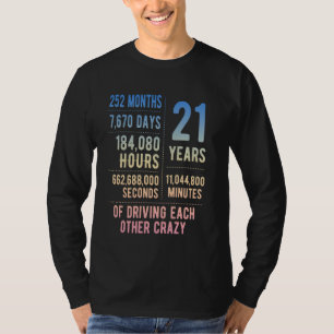 Camiseta 21 Anos de Casados Engraçado 21º Aniversário de Ca