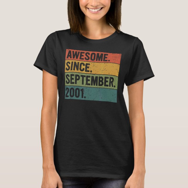 Camiseta 21 Anos De Idade Incrível Desde Setembro De 2001 2 (Frente)
