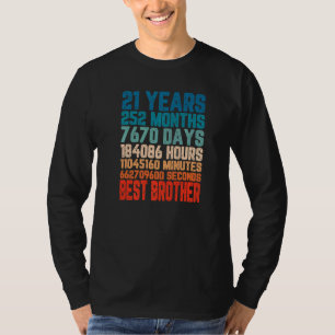 Camiseta 21 Anos Melhor Irmão Aniversário Da Família Amor