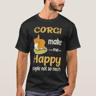 Camiseta 21 Corgi Me Faz Feliz Pessoas Não Tanto Corgi