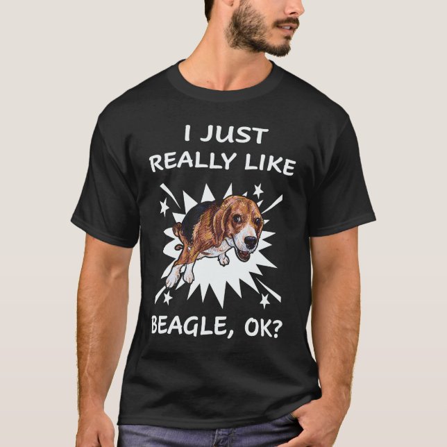Camiseta 21 Eu Apenas Gosto Muito de Beagle (Frente)