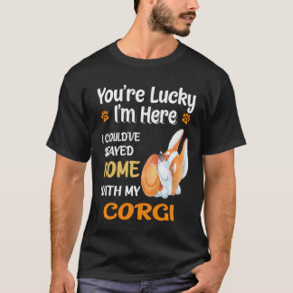 Camiseta 21 Eu poderia ter ficado em casa com Corgi