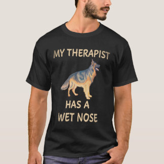 Camiseta 21 Meu Terapeuta Tem Um Pastor Alemão Com Nariz Mo