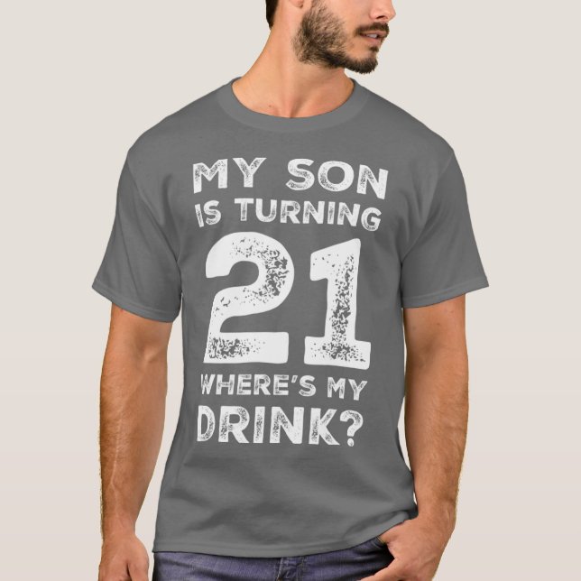 Camiseta 21st Birthday for Dad Mom 21 Year Old Son Gift (Frente)