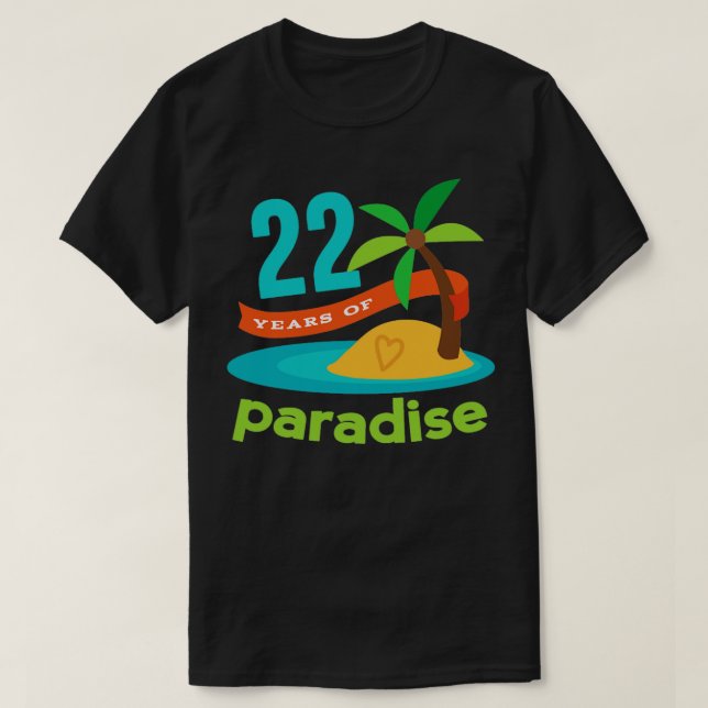 Camiseta 22º Aniversário 22 Anos de Paraíso (Frente do Design)