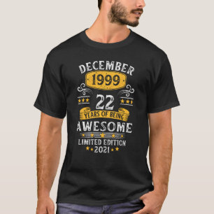Camiseta 22º Aniversário 22 Anos Espetacular Desde dezembro