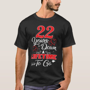 Camiseta 22º Aniversário De Casamento 22 Anos De Vida
