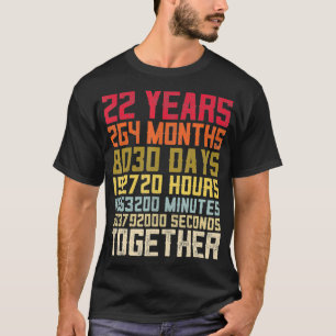 Camiseta 22º Aniversário de Casamento para Casais Casados