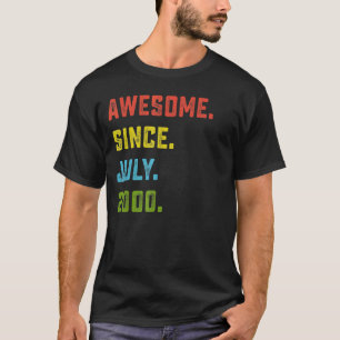 Camiseta 22º Aniversário Impressionante Desde Julho De 2000