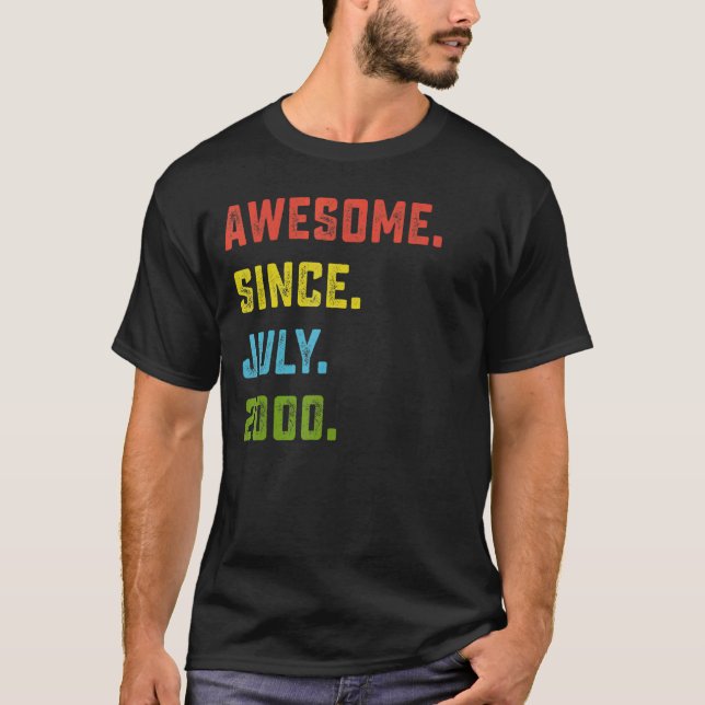 Camiseta 22º Aniversário Impressionante Desde Julho De 2000 (Frente)