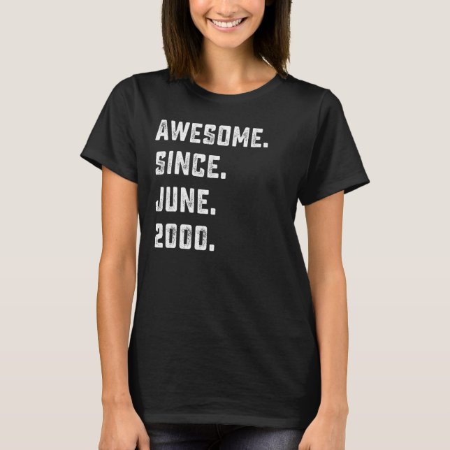 Camiseta 22º Aniversário Impressionante Desde Junho De 2000 (Frente)