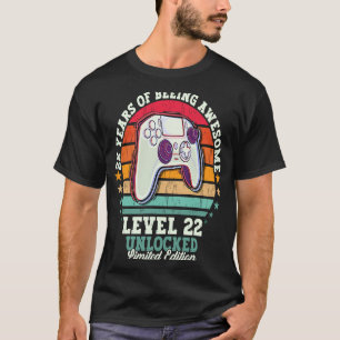 Camiseta 22º Aniversário Nível 22 Gamer Vintage 2001 desblo
