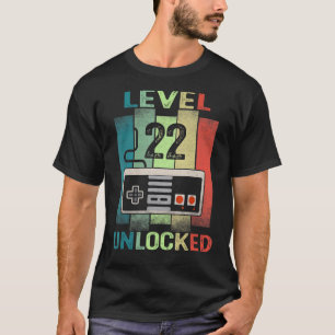 Camiseta 22º aniversário Nível 22 Vídeo Gamer 22 Y desbloqu