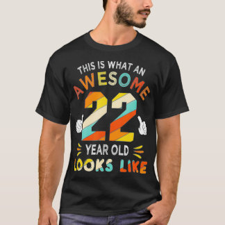 Camiseta 22º Aniversário Oferece Presentes Por 22 Anos De Ó