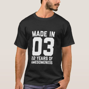 Camiseta 22º aniversário para homens mulheres Filha 22 anos