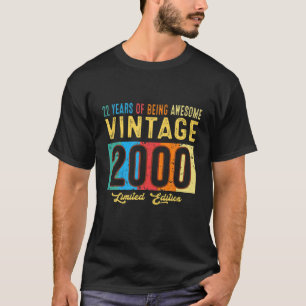 Camiseta 22º Aniversário Presente Vintage 2000 22 Anos Home