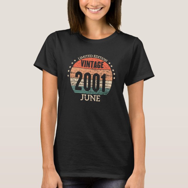 Camiseta 22.º Aniversário Impressionante Desde junho de 200 (Frente)