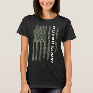 Camiseta 22 A Dia Veterano Vive Matéria Exército Suicídio A
