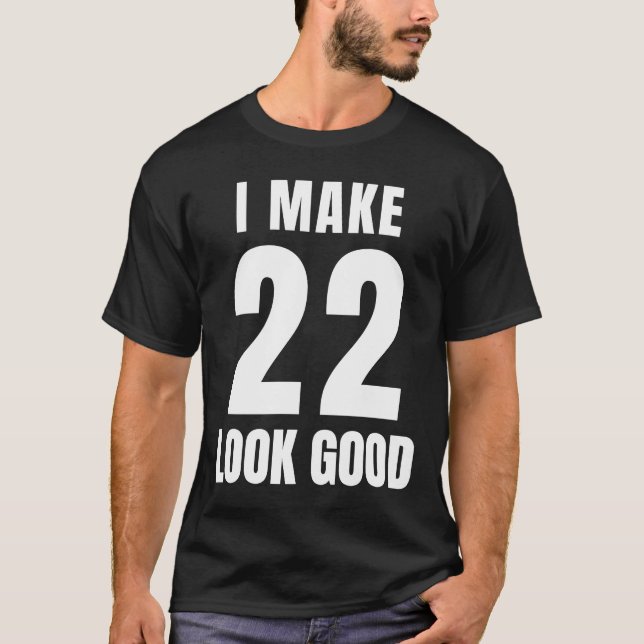 Camiseta 22 anos 22 anos Aniversário Mulheres Mencionam 22  (Frente)