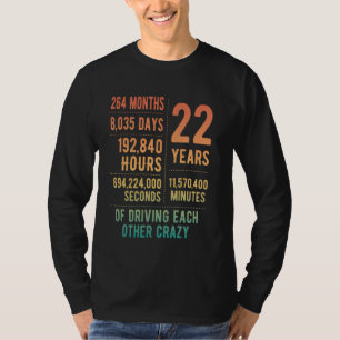 Camiseta 22 Anos De Casamento Engraçado 22.º Aniversário De