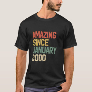 Camiseta 22 anos de idade incrível desde janeiro de 2000 2