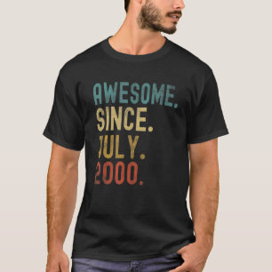 Camiseta 22 anos de idade incrível desde julho de 2000 22º