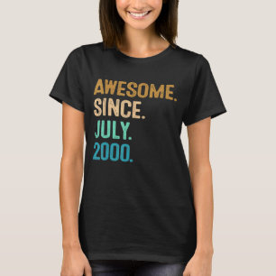 Camiseta 22 anos de idade incrível desde julho de 2000 22º 