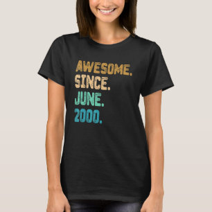 Camiseta 22 anos de idade incrível desde junho de 2000 22º 