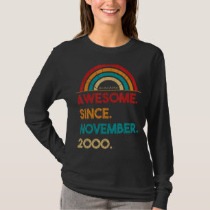 Camiseta 22 anos de idade incrível desde novembro de 2000 2