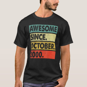 Camiseta 22 anos de idade incrível desde outubro de 2000 22