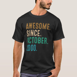 Camiseta 22 anos de idade incrível desde outubro de 2000 22