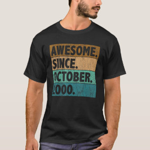 Camiseta 22 anos de idade incrível desde outubro de 2000 22