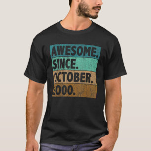 Camiseta 22 anos de idade incrível desde outubro de 2000 22