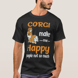 Camiseta 22 Corgi Me Faz Feliz Pessoas Não Tanto Corgi