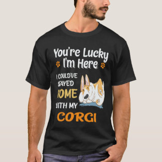 Camiseta 22 Eu Poderia Ter Ficado Em Casa Com Corgi