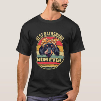 Camiseta 22 Melhor Mãe Dachshund de Todos os Tempos Vintage