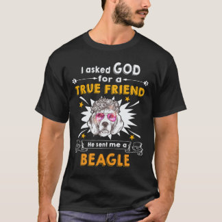 Camiseta 22 Perguntou a Deus - Amigo Verdadeiro - Um Beagle