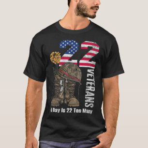 Camiseta 22 Por Dia É 22 Demasiados Veteranos Sensibilizaçã