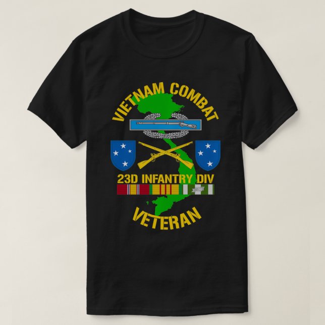 Camiseta 23ª Divisão de Infantaria Vietname Combate Veteran (Frente do Design)