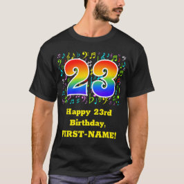 Camiseta 23º Aniversário: Símbolos Musicais Coloridos, Rain